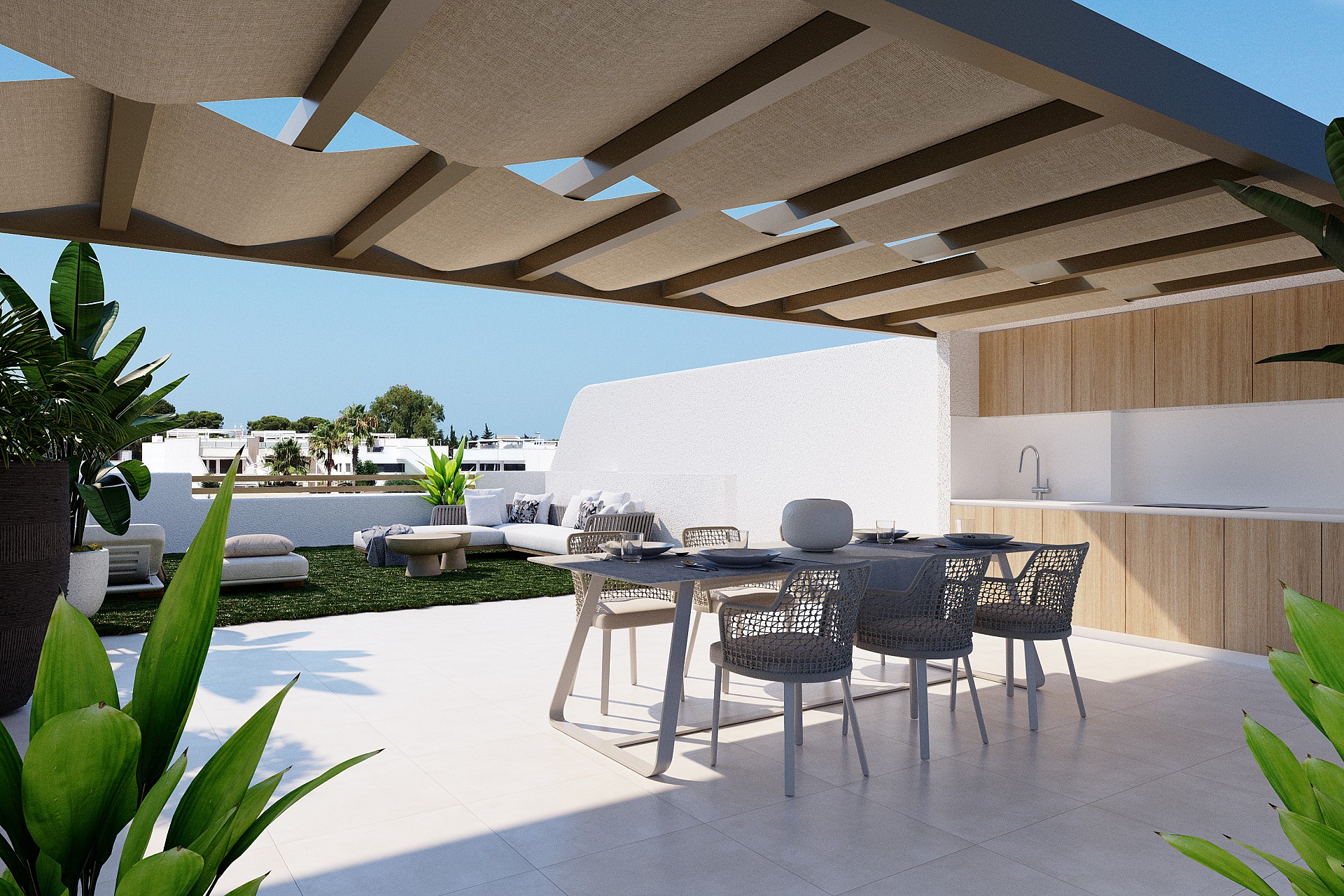 3 chambre Appartements - terrasse sur le toit à San Pedro Del Pinatar in Medvilla Spanje